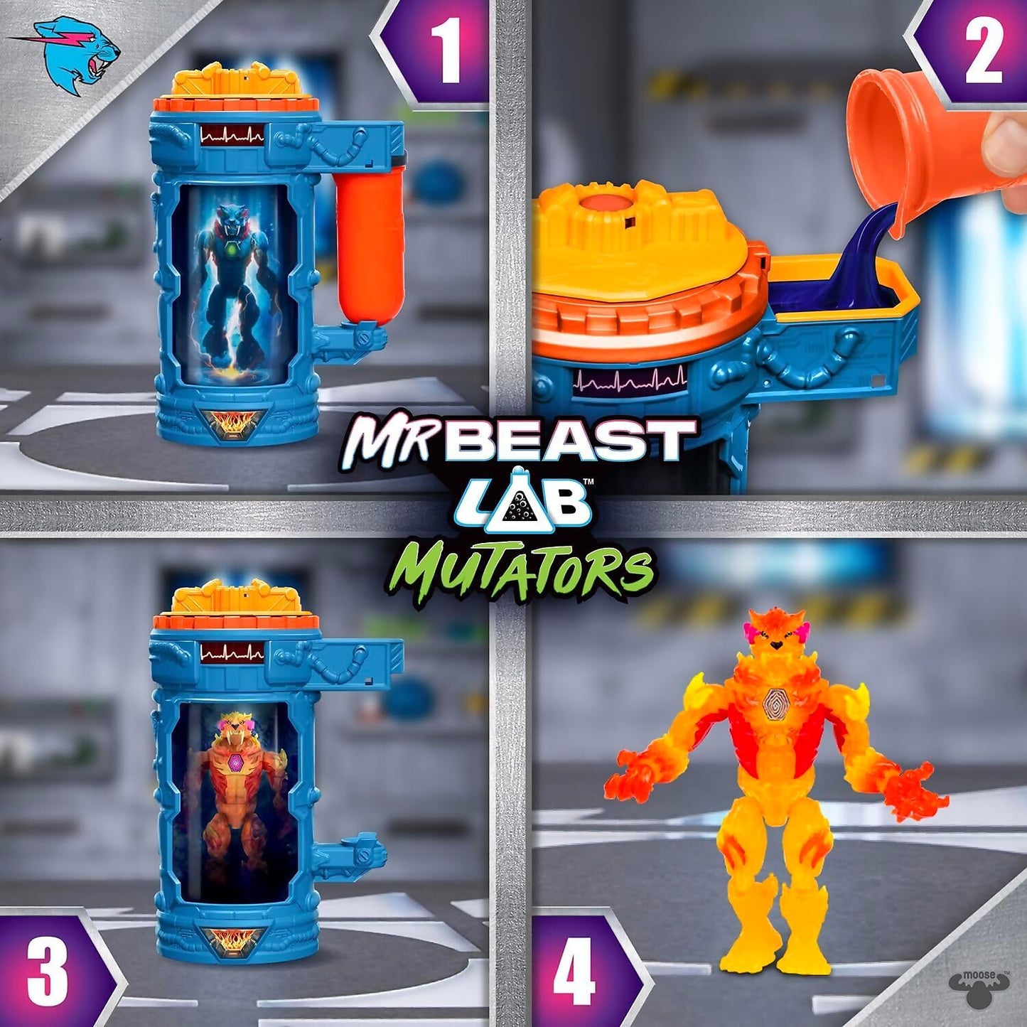 MrBeast Lab - Mutators Fire Panther Hyper Fusion Series Action Figure