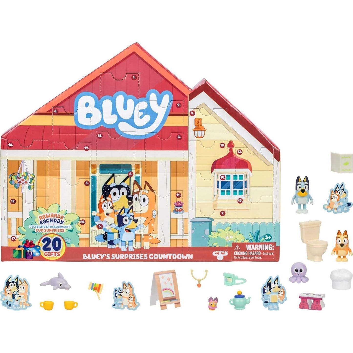 Bluey - Bluey's Surprises Countdown Calendar for any Occasion 20 Gifts Inside