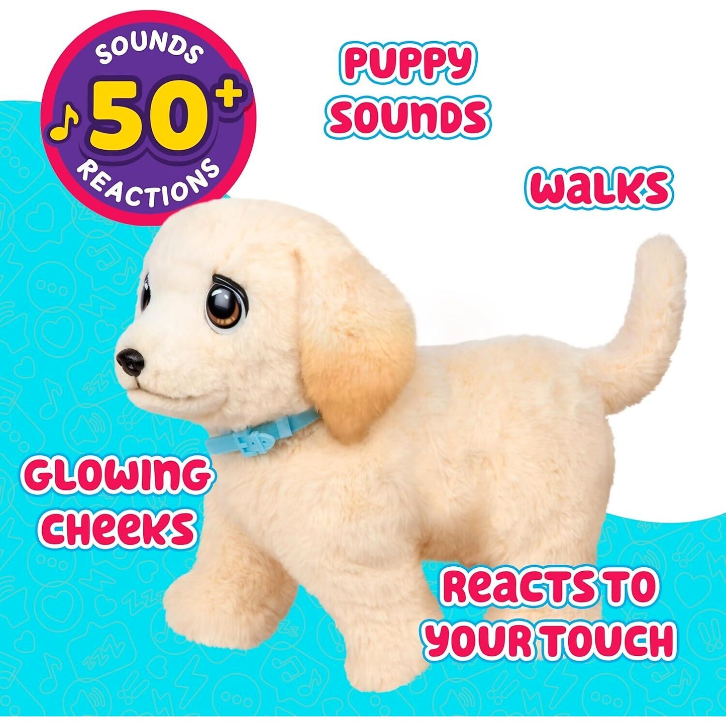 Little Live Pets - Ouchies Deluxe Cooper Walking Puppy 50+ Sounds & Reactions Interactive Plush