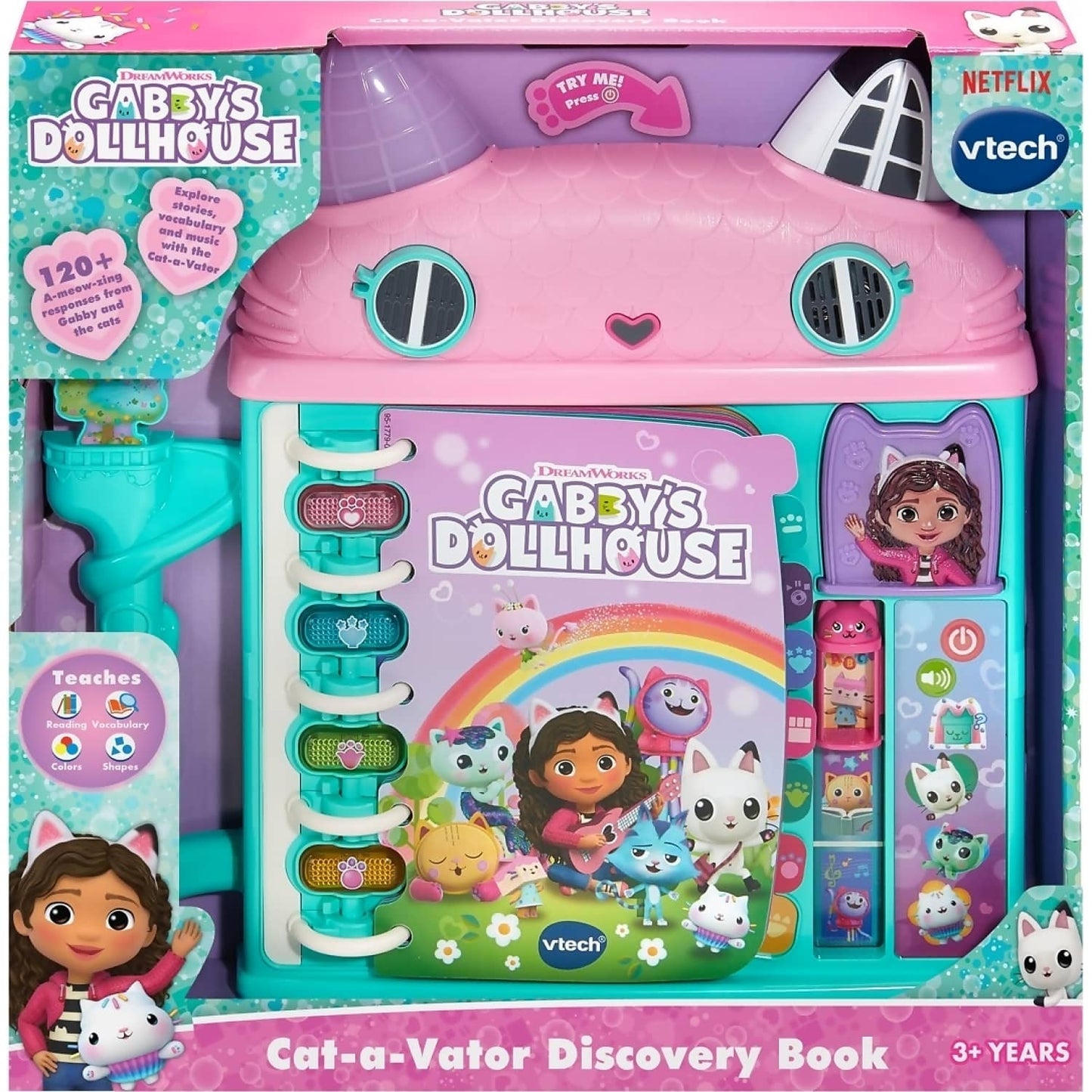VTech - Gabby's Dollhouse Cat-A-Vator Discovery Book