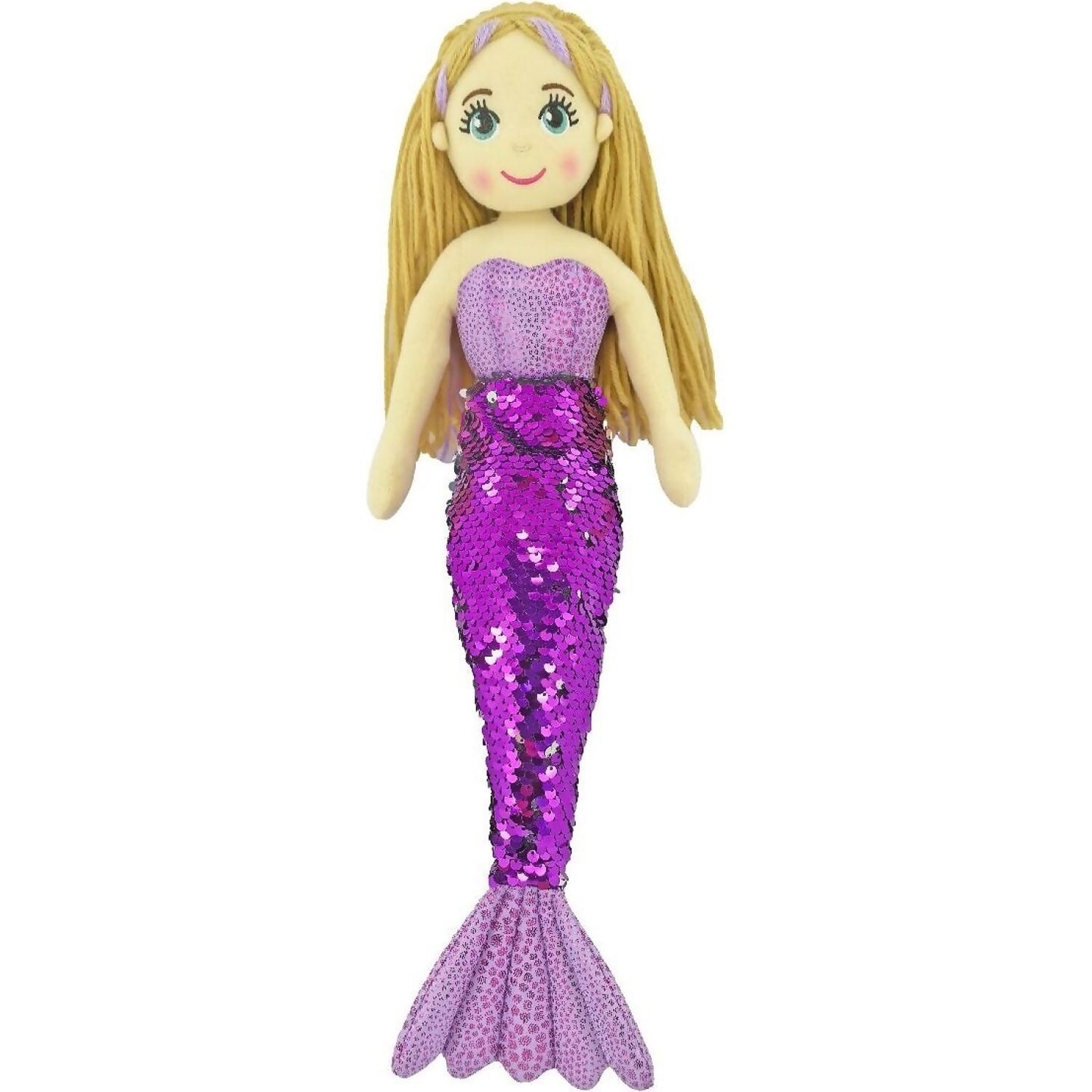 Cotton Candy - Mermaid Nixie 45cm Sequined Purple/Silver Flip Tail - Plush