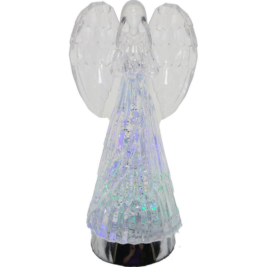 Cotton Candy - Xmas Angel Multi-Colour LED Lantern with Glitter Motion 24cm - Christmas