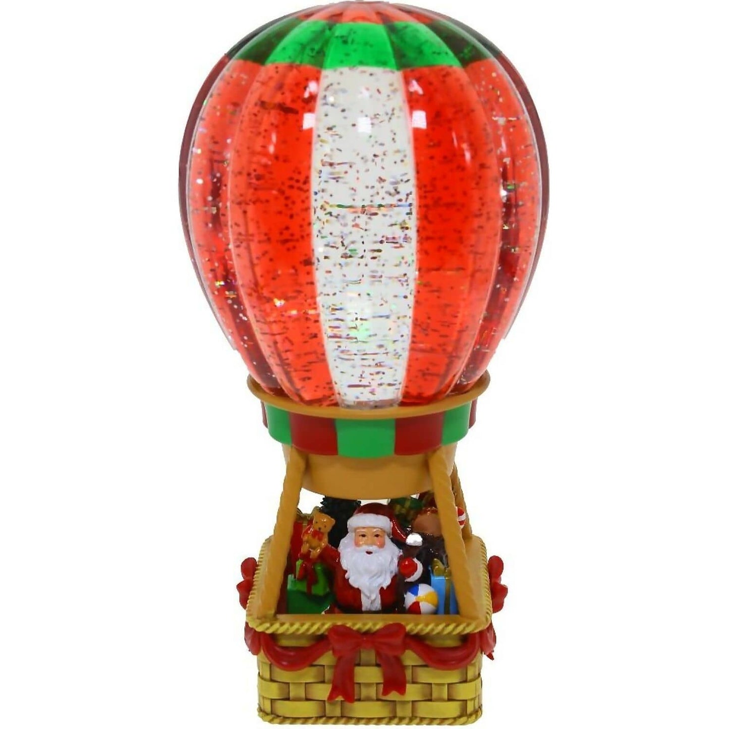 Cotton Candy - Xmas Santa's Hot Air Balloon LED Lantern with Glitter Motion 25cm x 12cm - Christmas