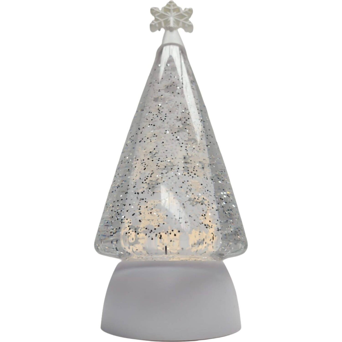 Cotton Candy - Rotating Christmas Tree White 30cm LED Lantern with Glitter Motion - Xmas