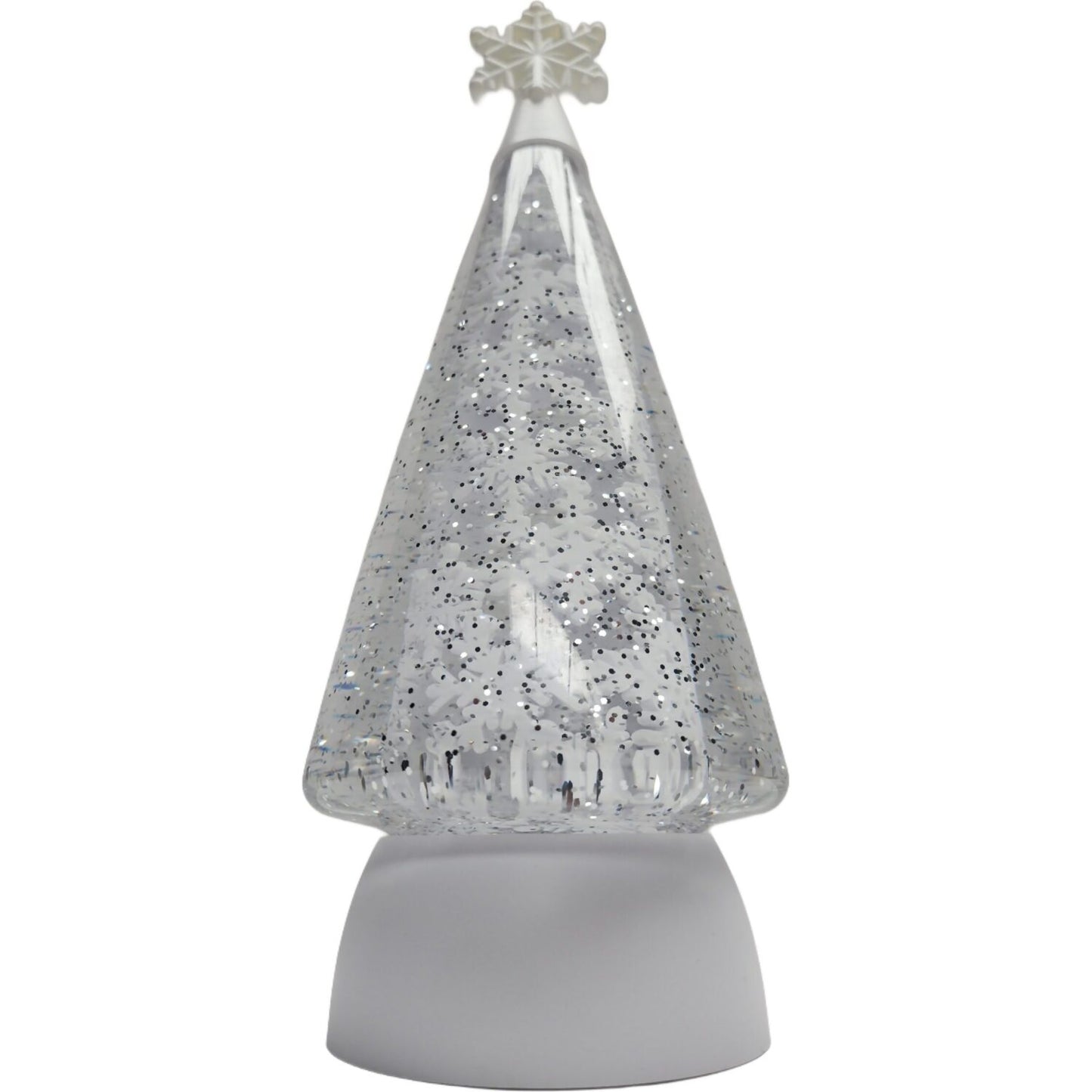 Cotton Candy - Rotating Christmas Tree White 30cm LED Lantern with Glitter Motion - Xmas