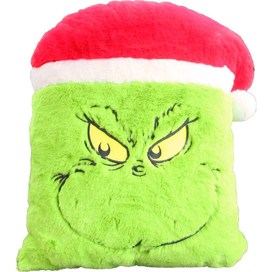 Cotton Candy - Xmas Dr. Seuss The Grinch Smile Cushion with Hat - Plush