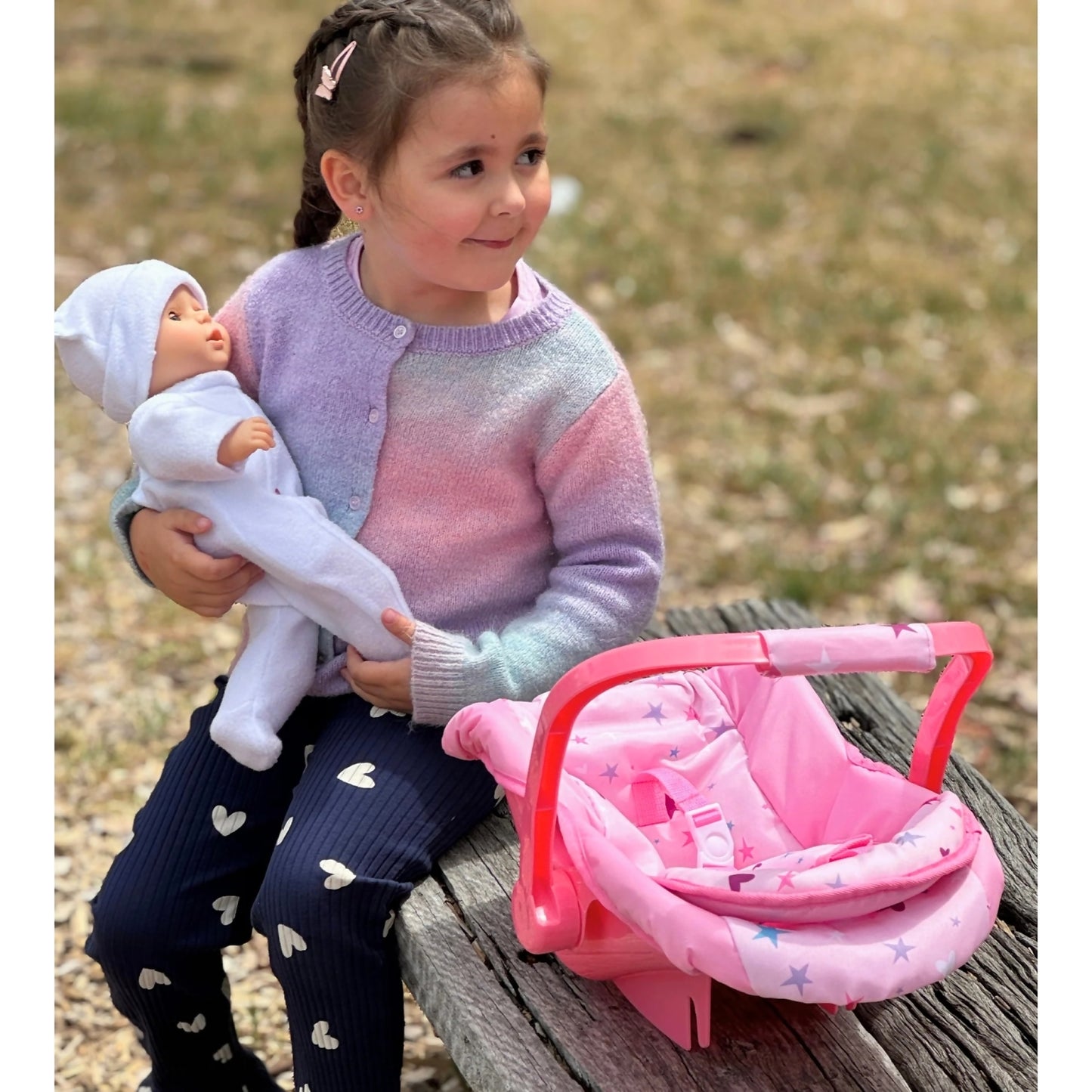 Playworld - Stars Doll Carry Car Seat - Pink