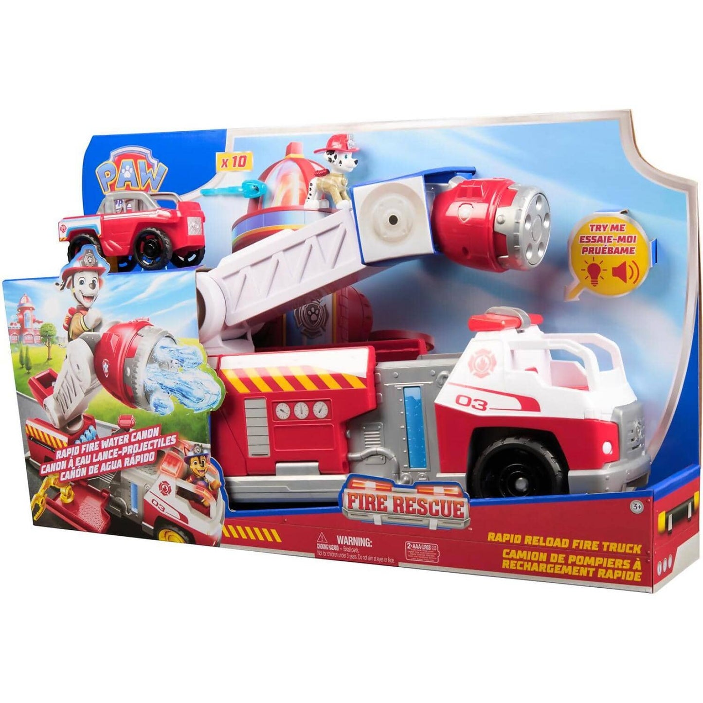 Paw Patrol - Fire Rescue: Rapid Reload Fire Truck with Marshall Figure - Spin Master