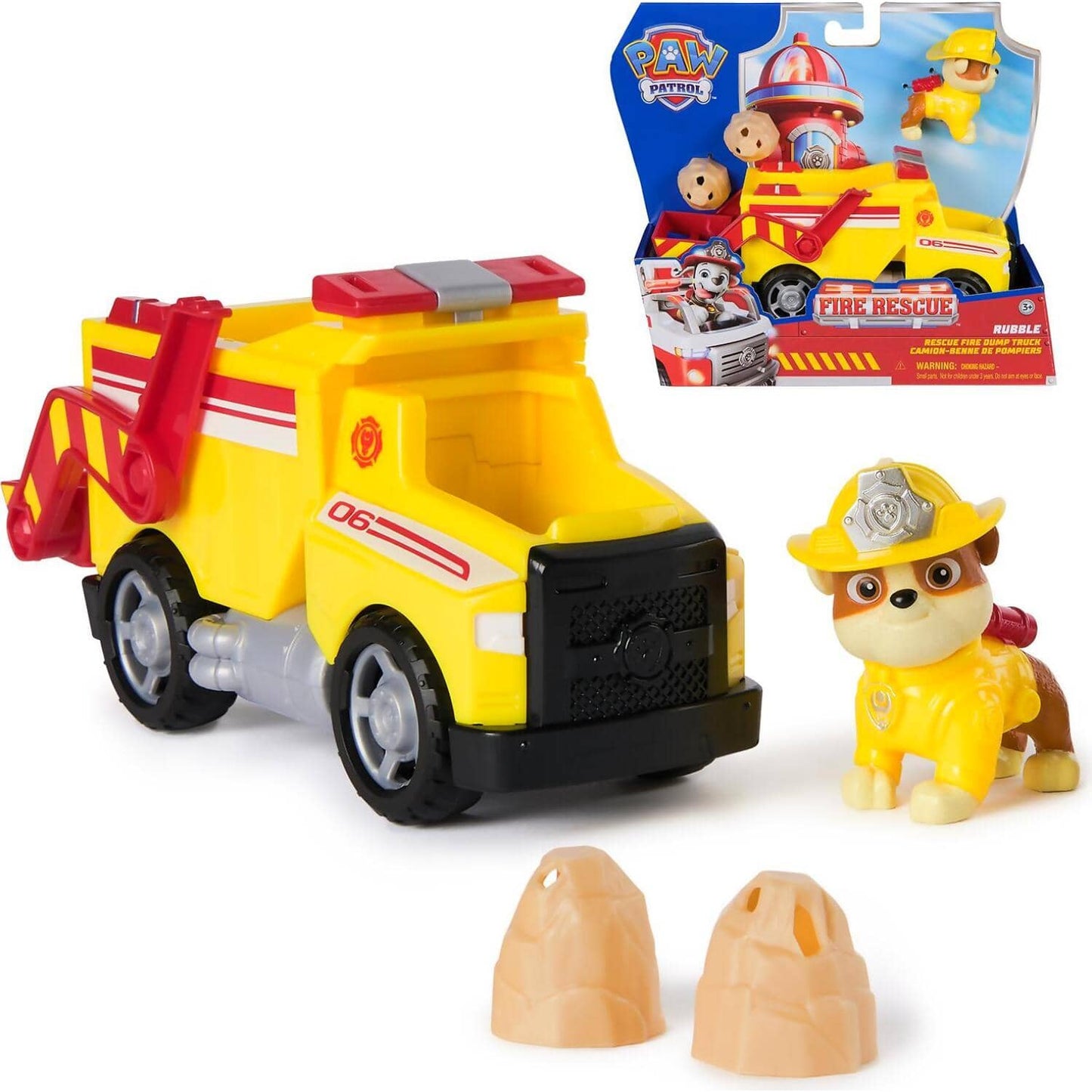 Paw Patrol - Fire Rescue: Rescue Fire Dump Truck with Rubble Figure - Spin Master