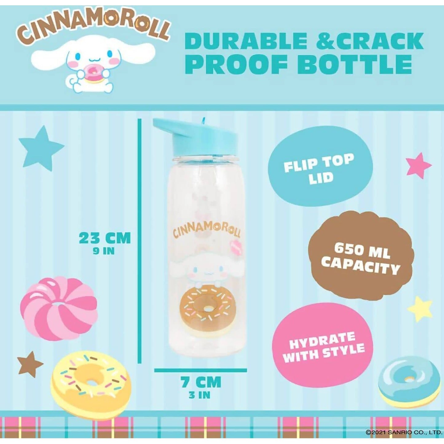 Hello Kitty and Friends - Cinnamoroll Flip Top Bottle 700ml - Jasnor