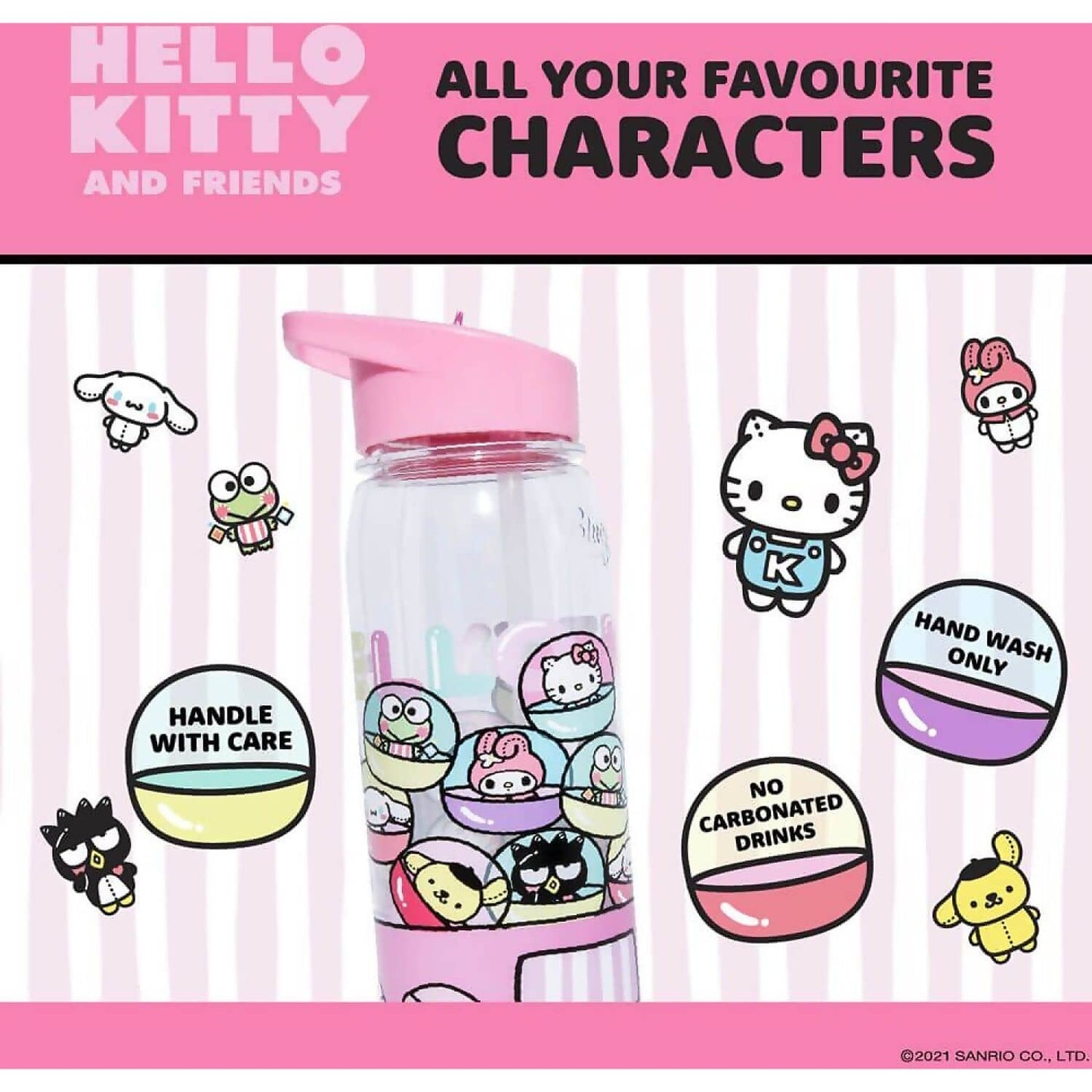 Hello Kitty and Friends - Hello Kitty Flip Top Bottle 650ml - Jasnor