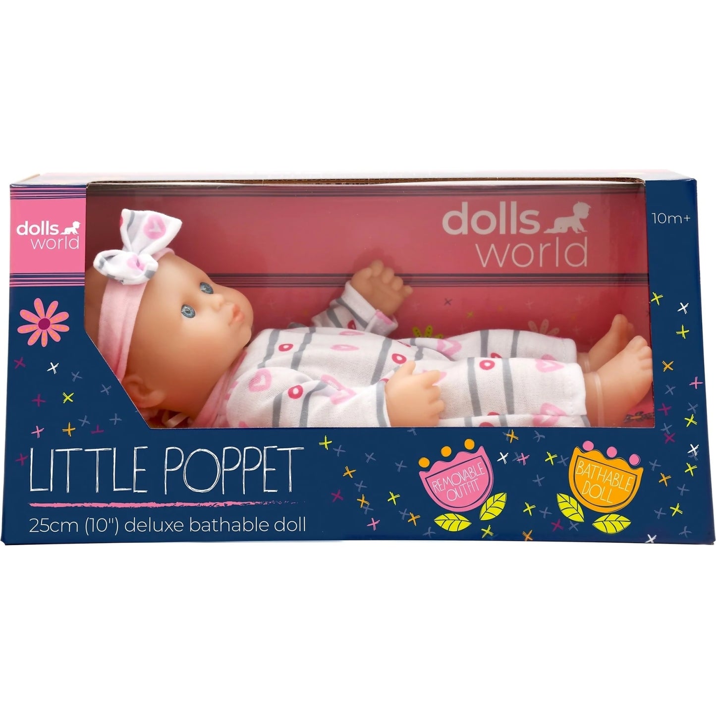 DollsWorld - Little Poppet 25cm Deluxe Bathable Baby Doll