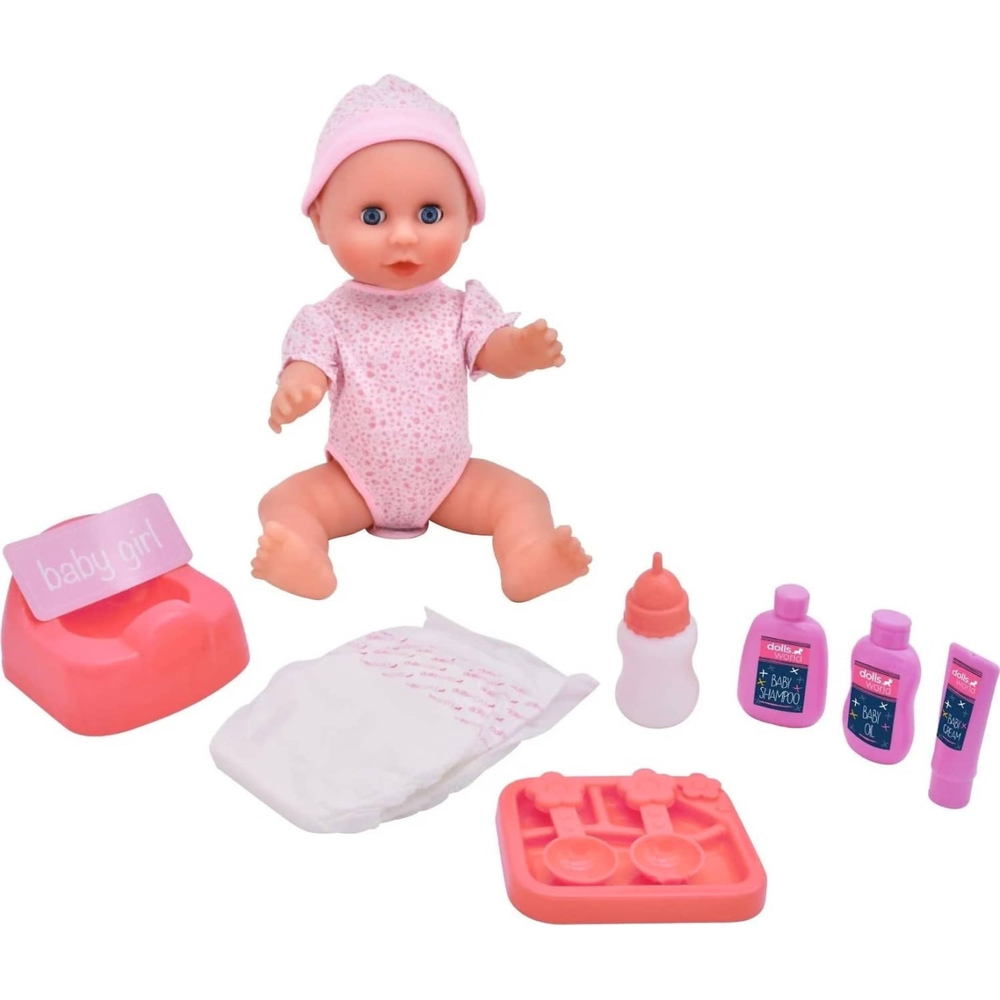 Dolls World - Deluxe Drink and Wet Doll Olivia & Accessories 38cm