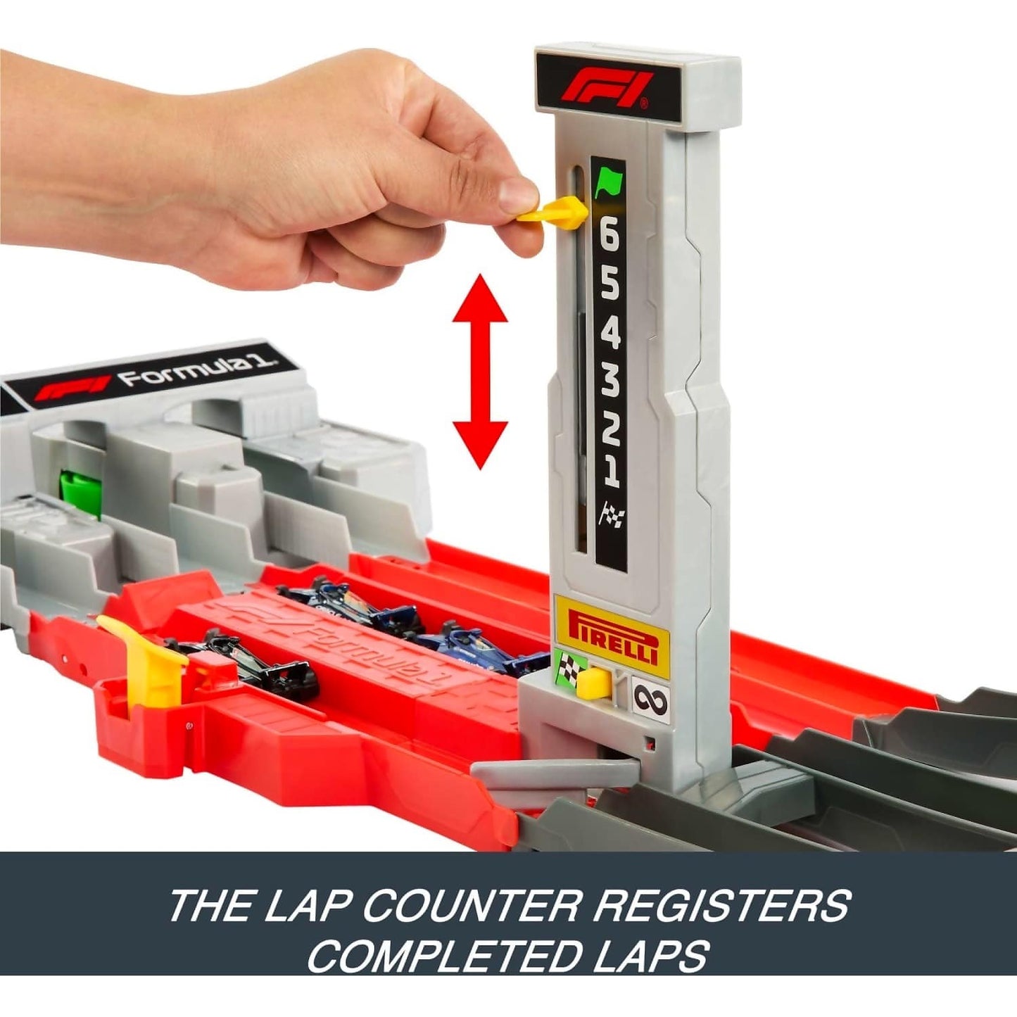 Hot Wheels - Race Formula 1 Grand Prix Circuit Track Set with 3 1:64 Scale Die-Cast Toy Cars - Mattel