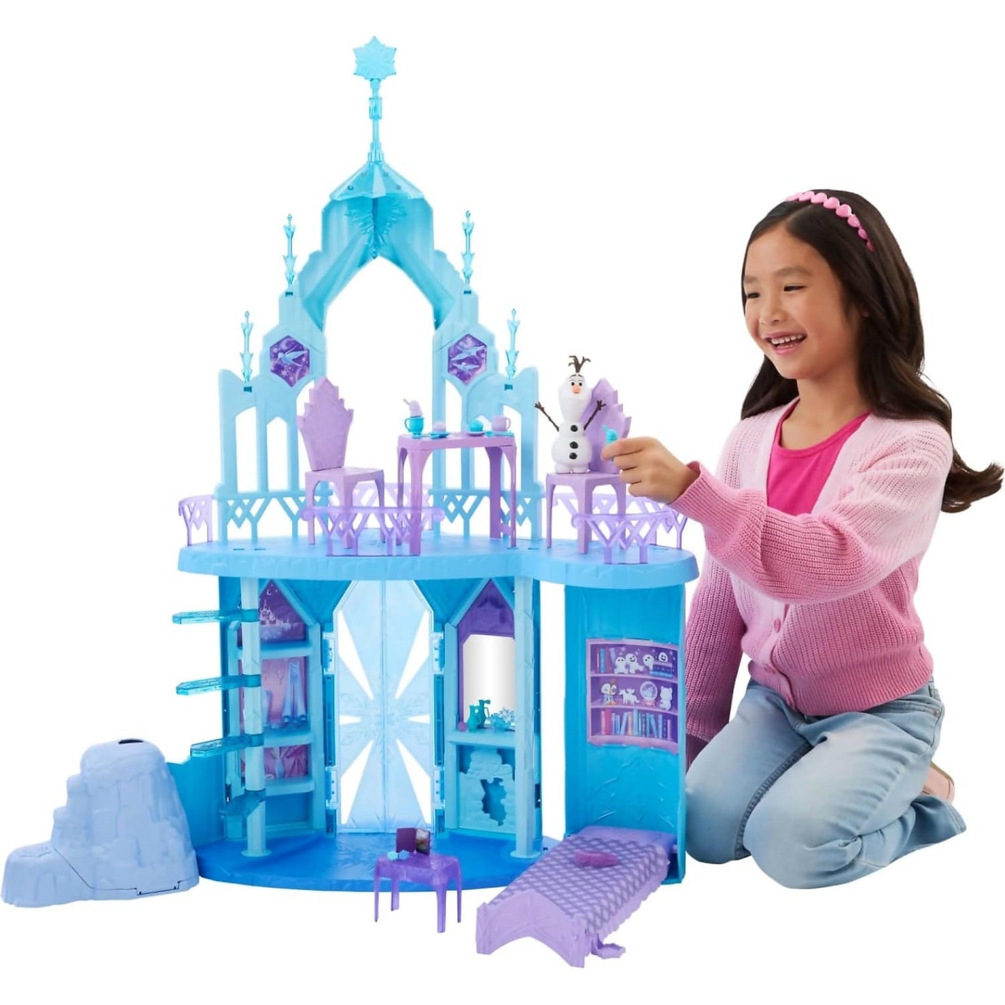 Disney Frozen- Elsa's Frozen Ice Palace Castle Playset with Olaf & Accessories - Mattel