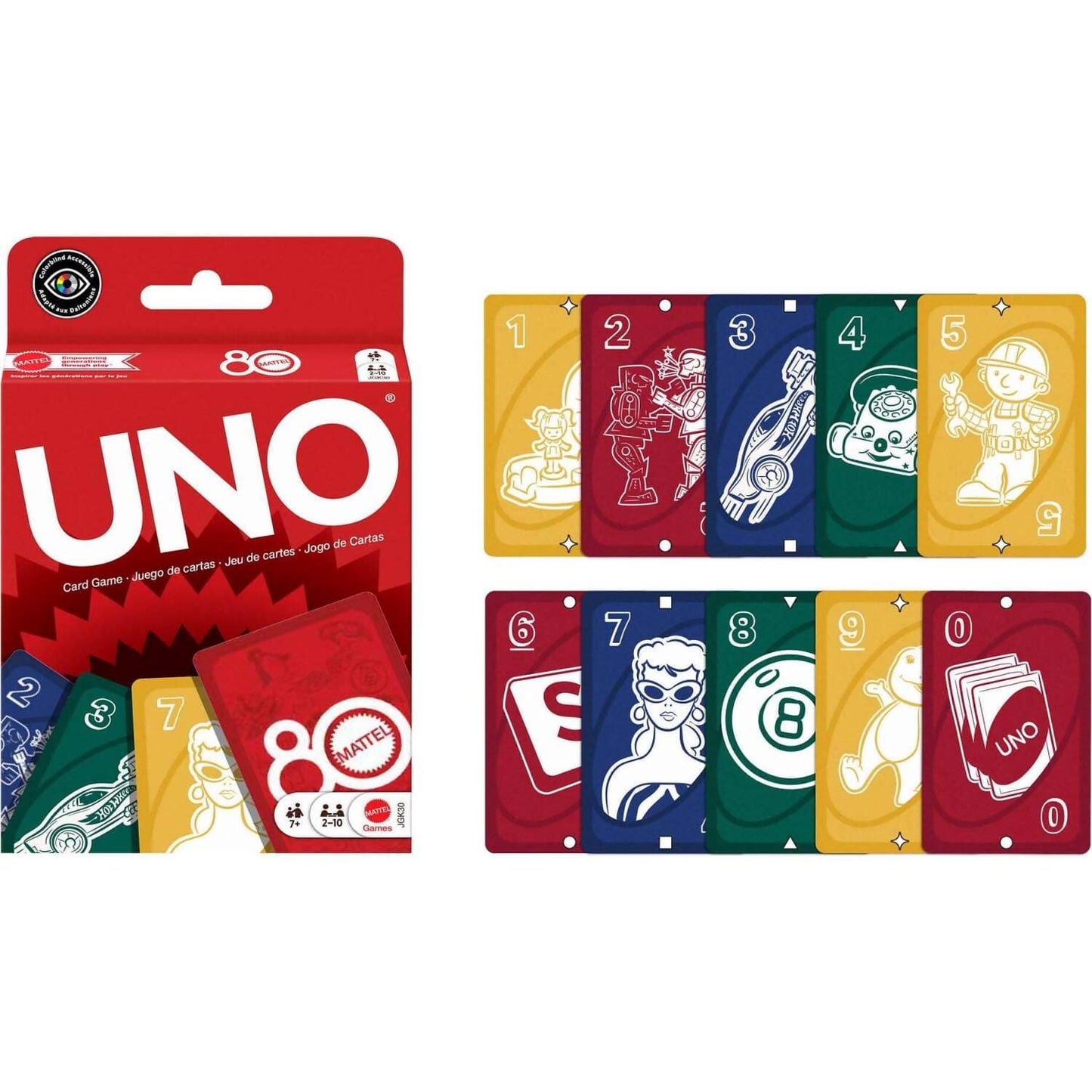 UNO - Mattel 80th Ruby Red Card Game