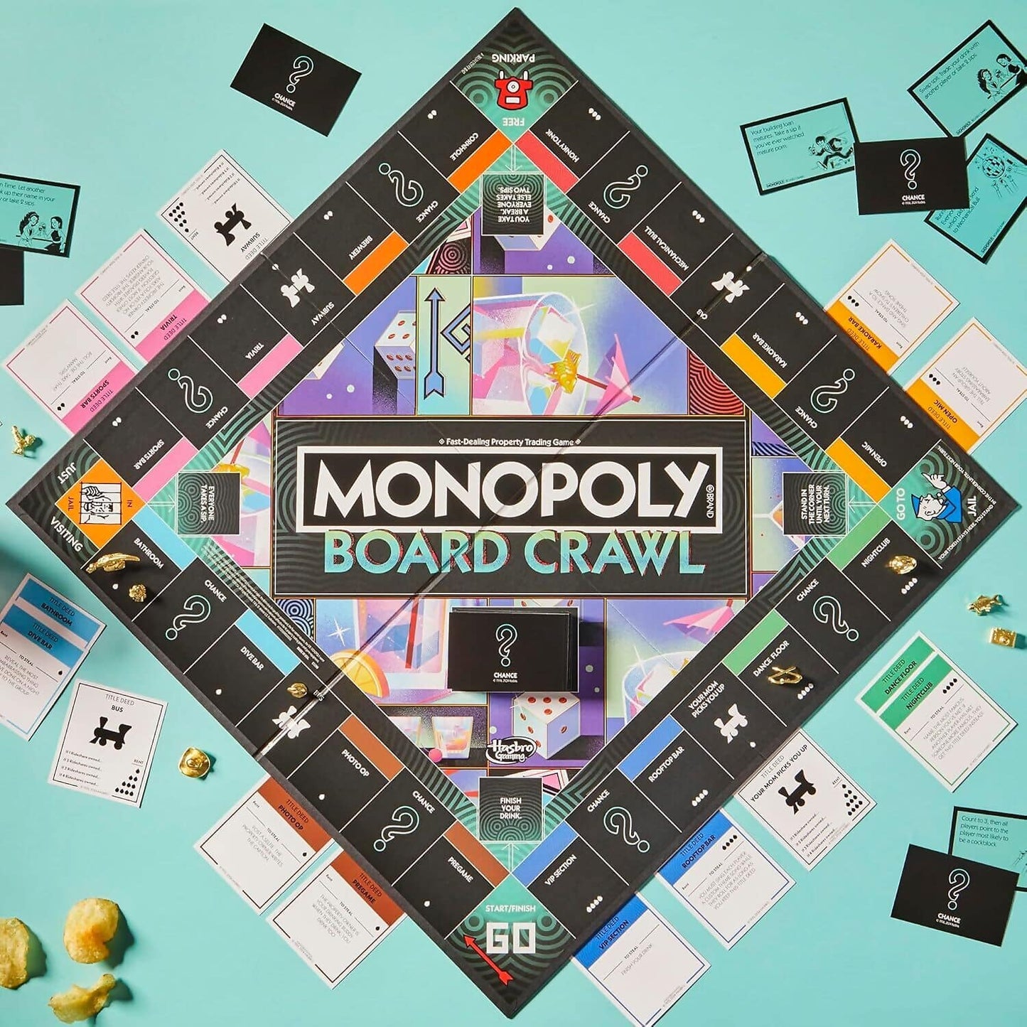 Hasbro Gaming - Monopoly Board Crawl Party Drinking Game for Adults