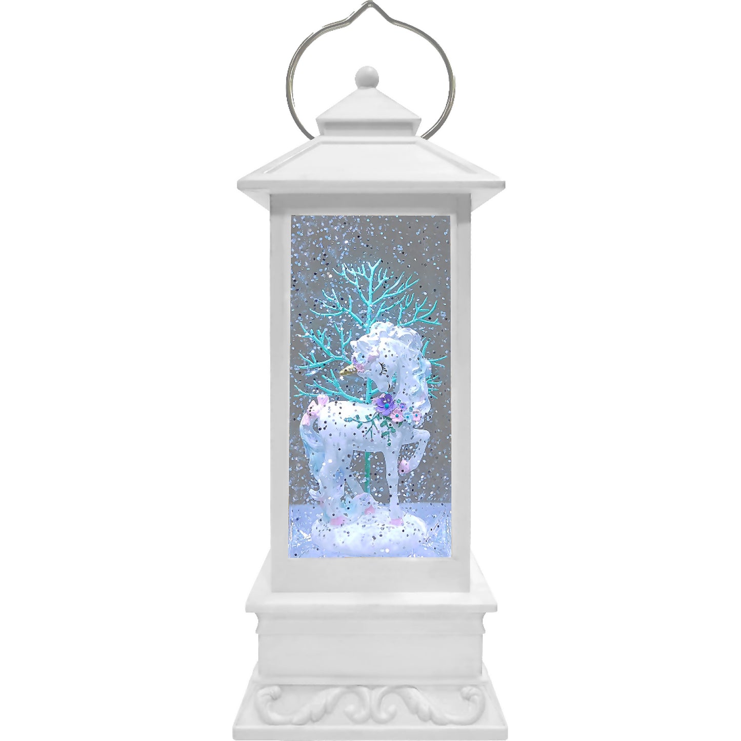 Cotton Candy - White Lantern Unicorn Teal Tree