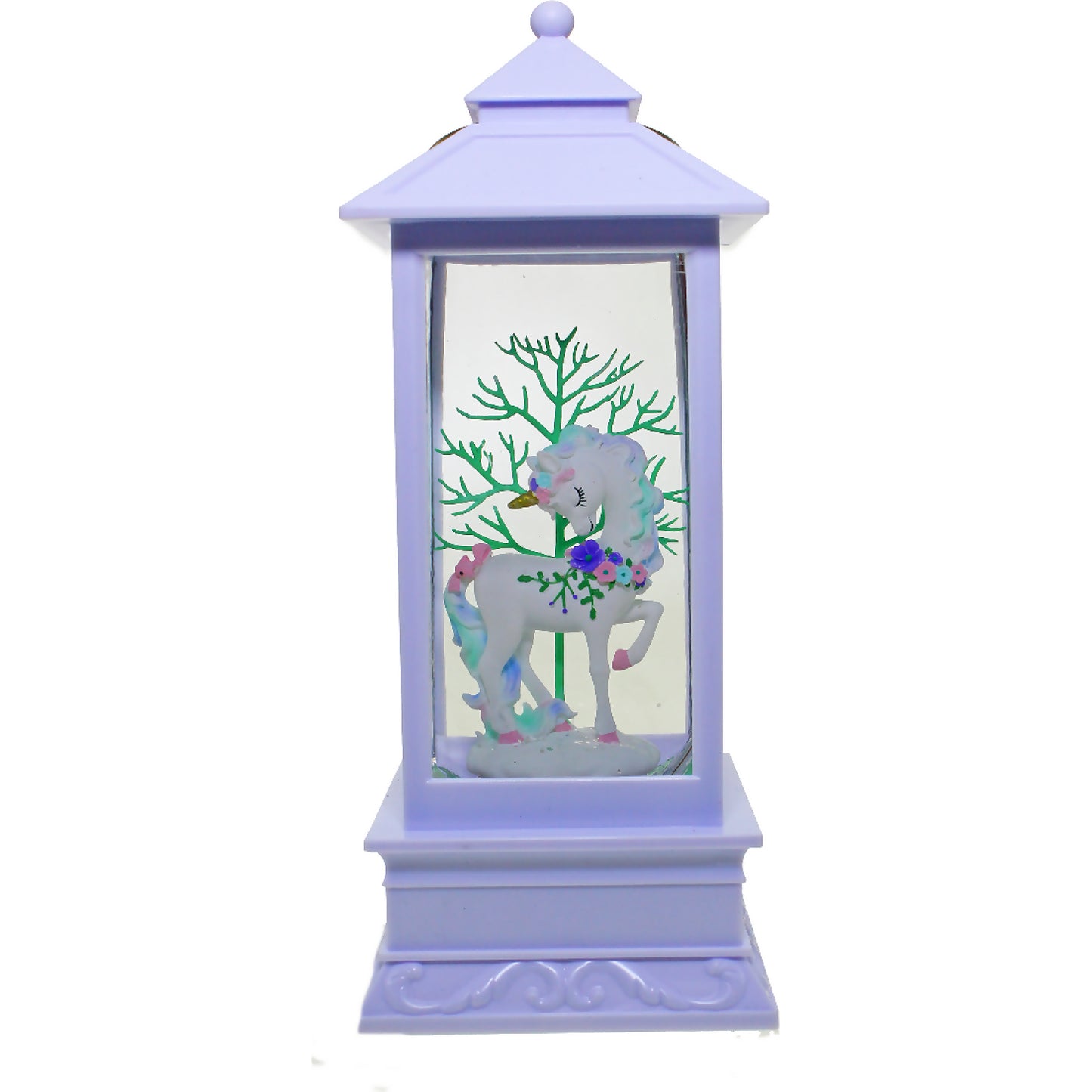 Cotton Candy - White Lantern Unicorn Teal Tree