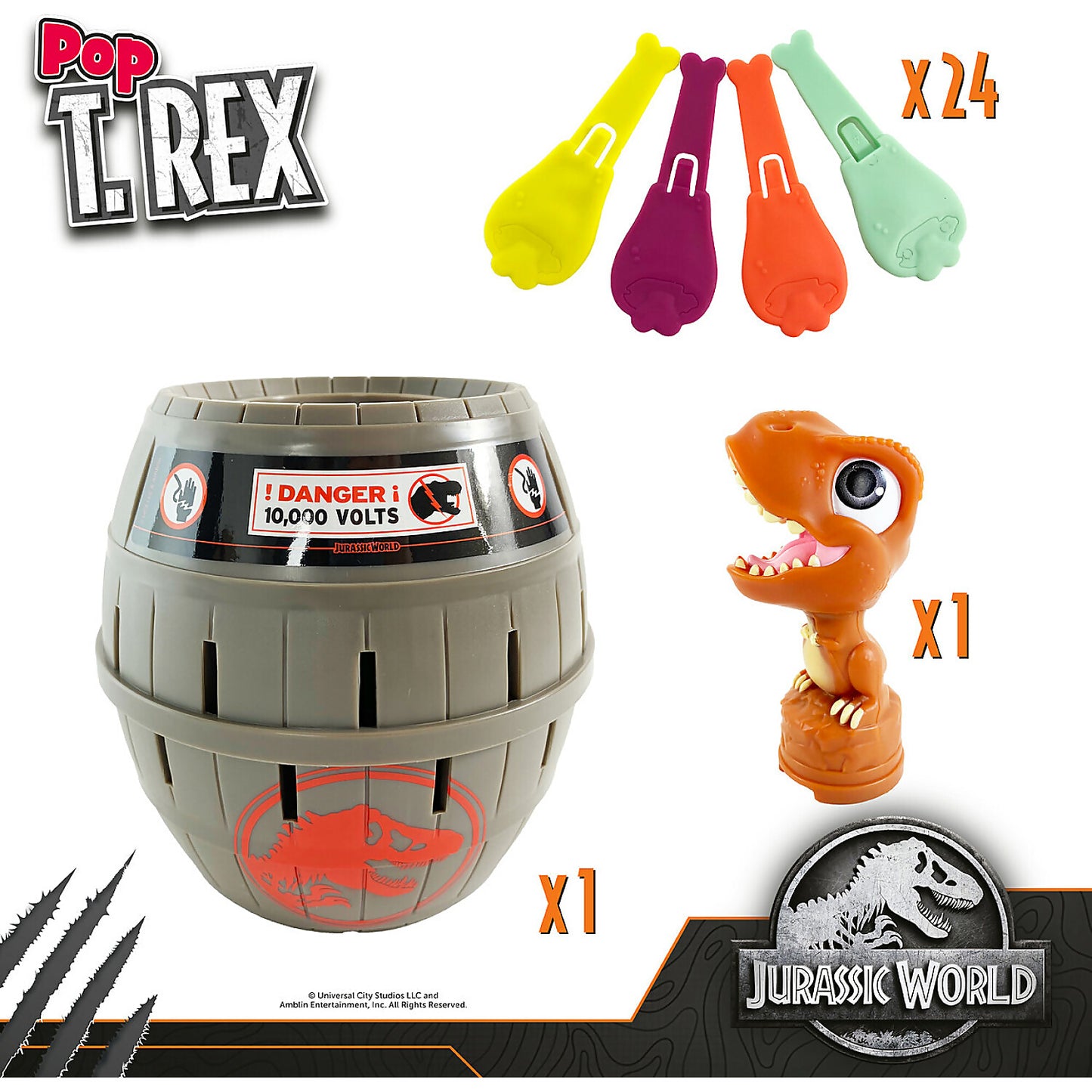 Tomy -  Games - Jurassic World Pop Up T.rex Game