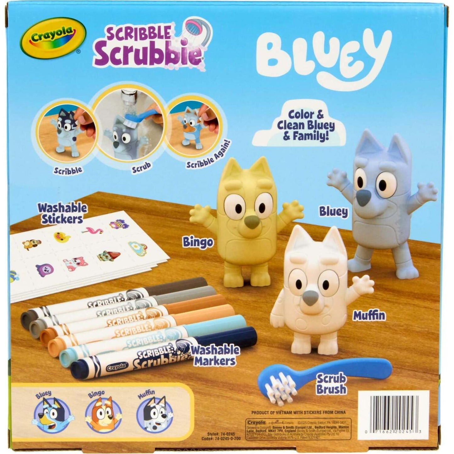 Crayola - Scribble Scrubbie Bluey 3 Piece Playset
