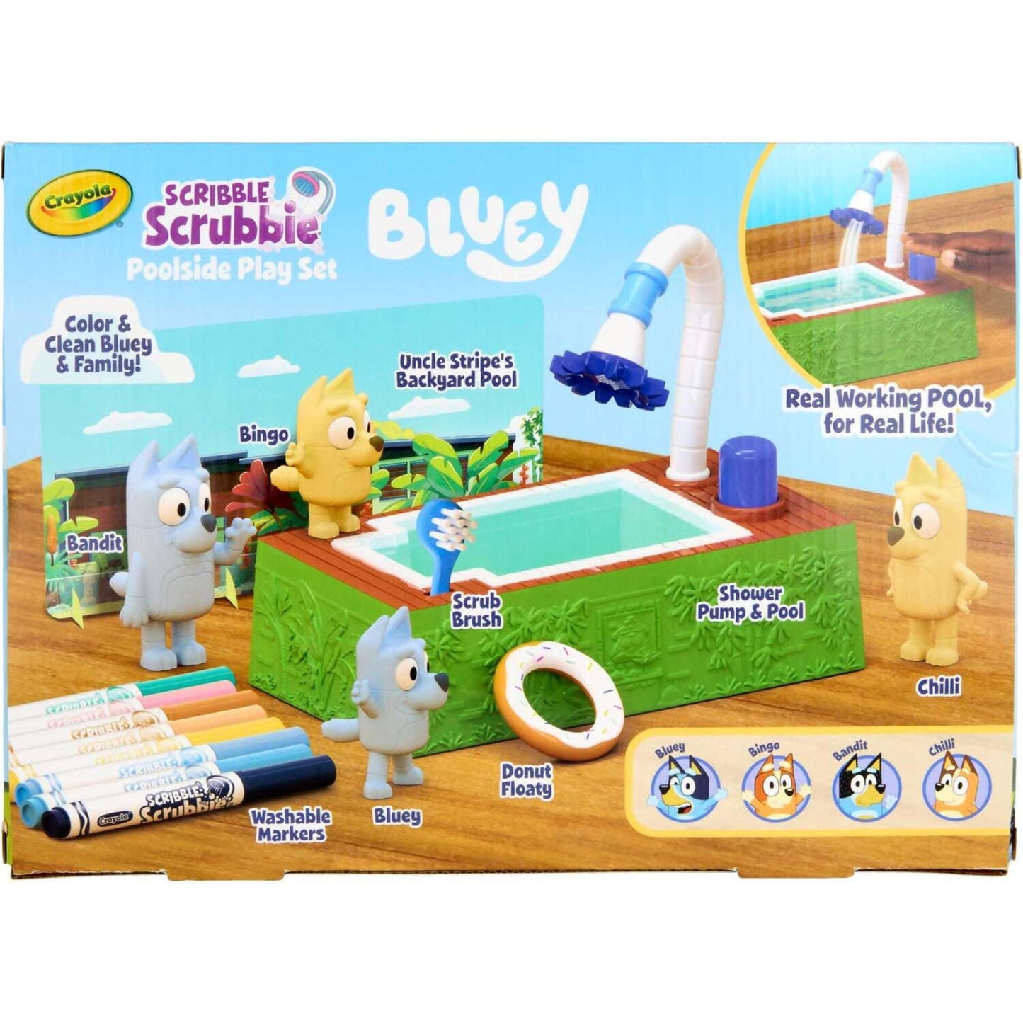 Crayola - Scribble Scrubbie Bluey Poolside Playset