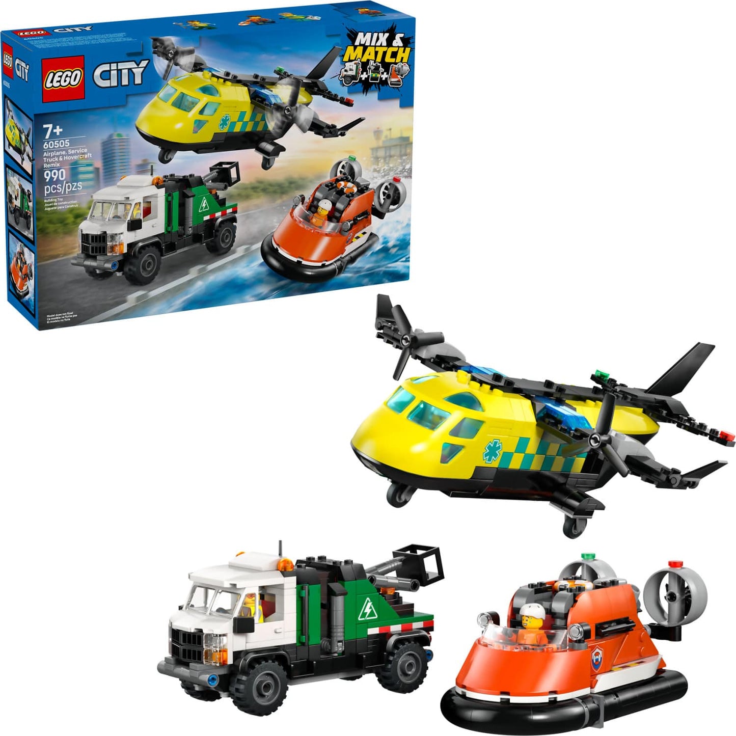 LEGO 60505 Airplane Service Truck & Hovercraft Remix - City
