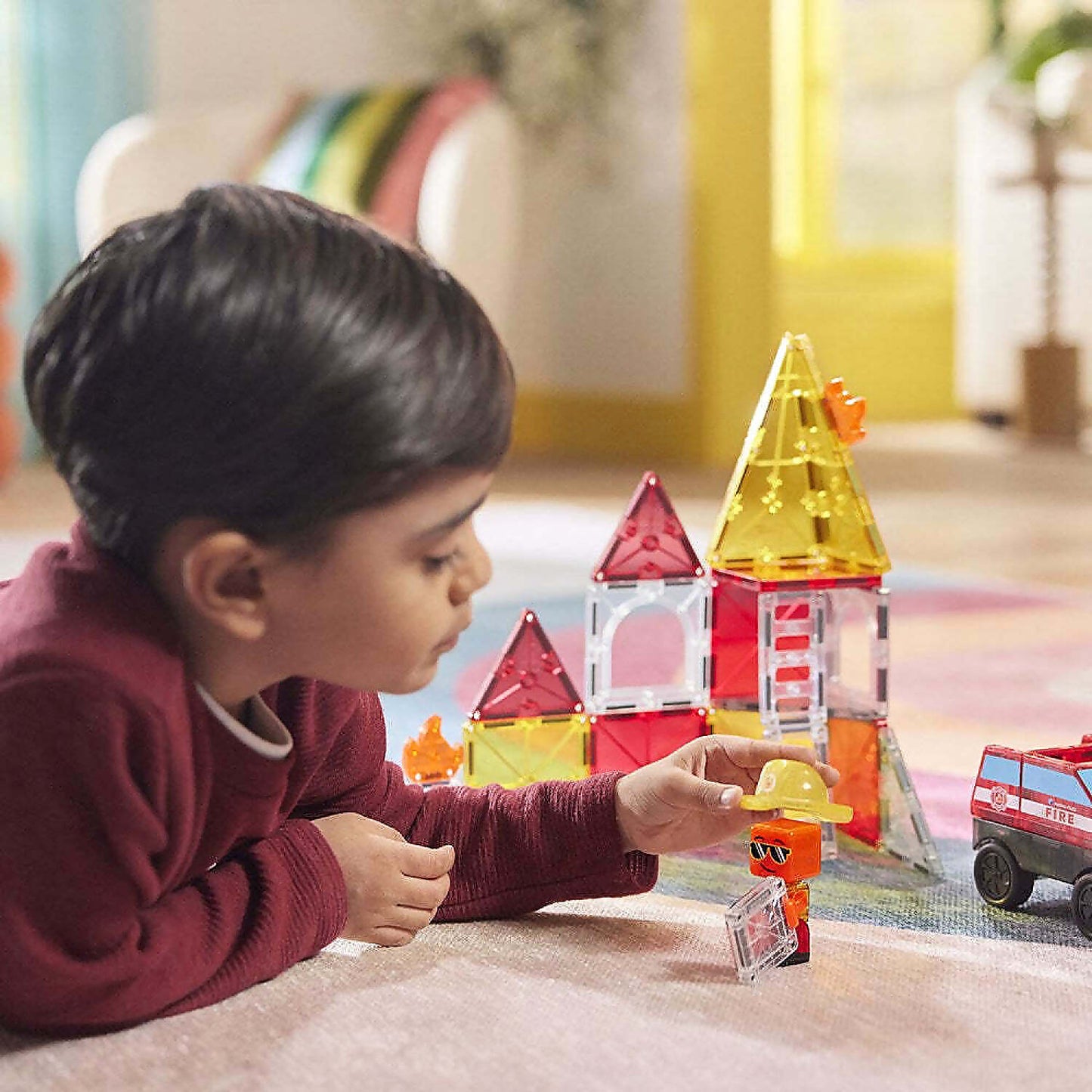 Magna-Tiles - Fire Rescue 27pce Magnetic Construction Set - Johnco
