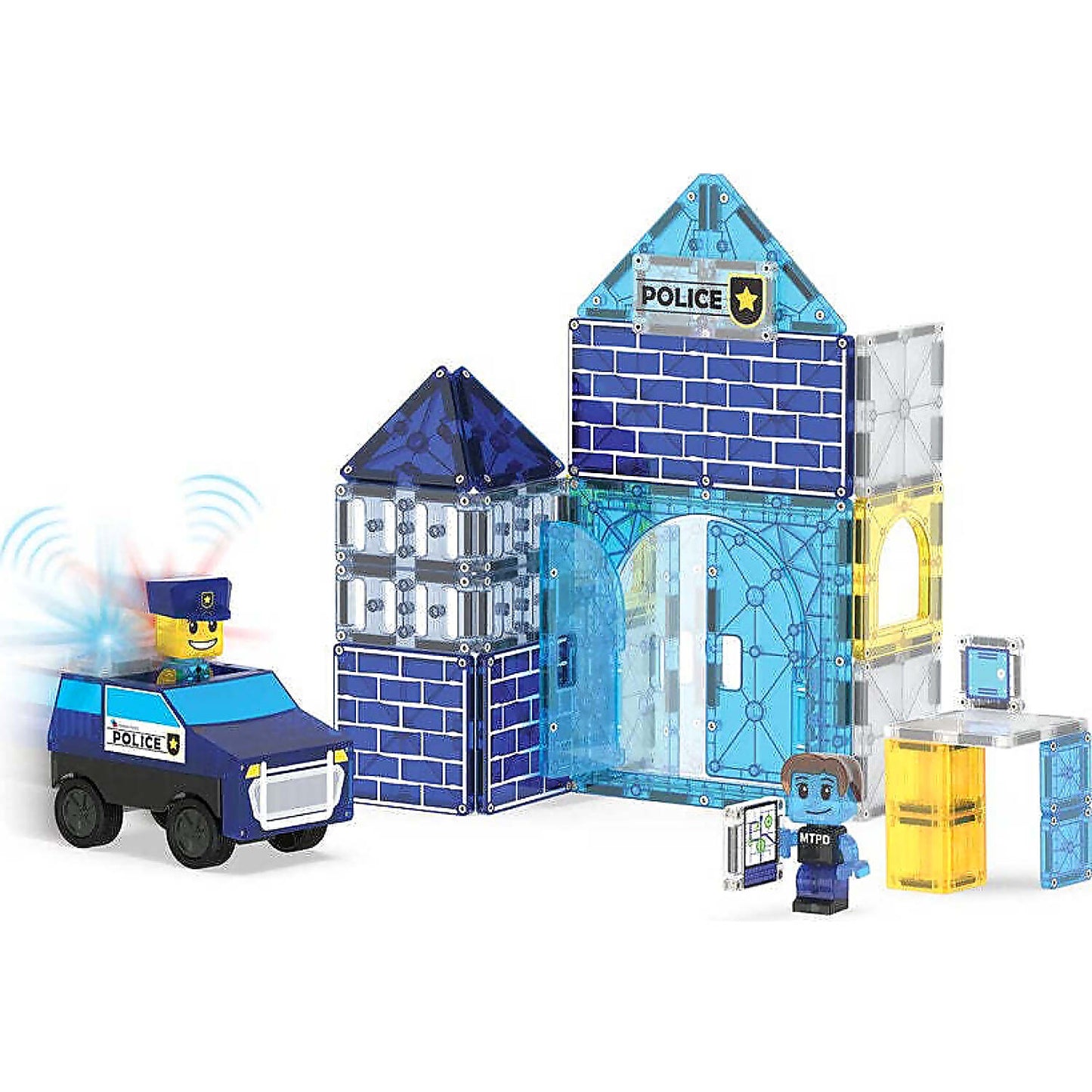 Magna-Tiles - Police Station 35pce Magnetic Construction Set - Johnco