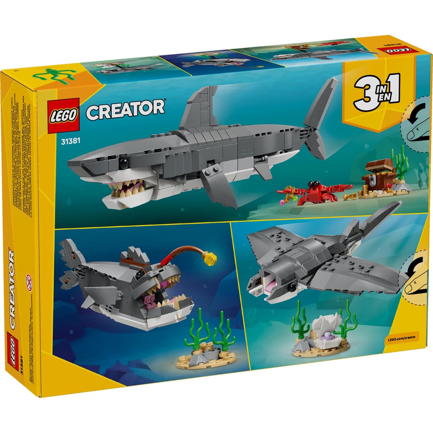 LEGO 31381 Fierce Shark with a Treasure Chest - Creator 3-in-1