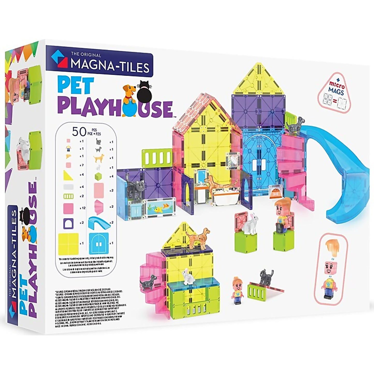 Magna-Tiles - Pet Playhouse 50pce Magnetic Construction Set - Johnco
