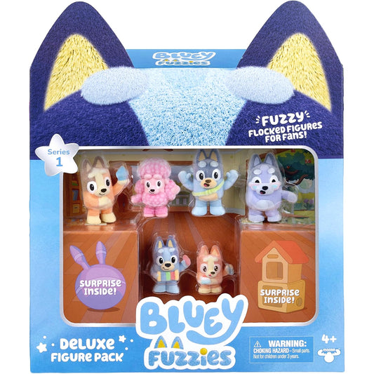 Bluey - Fuzzies Deluxe Figure 6 Pack with 2 Surprise Figures