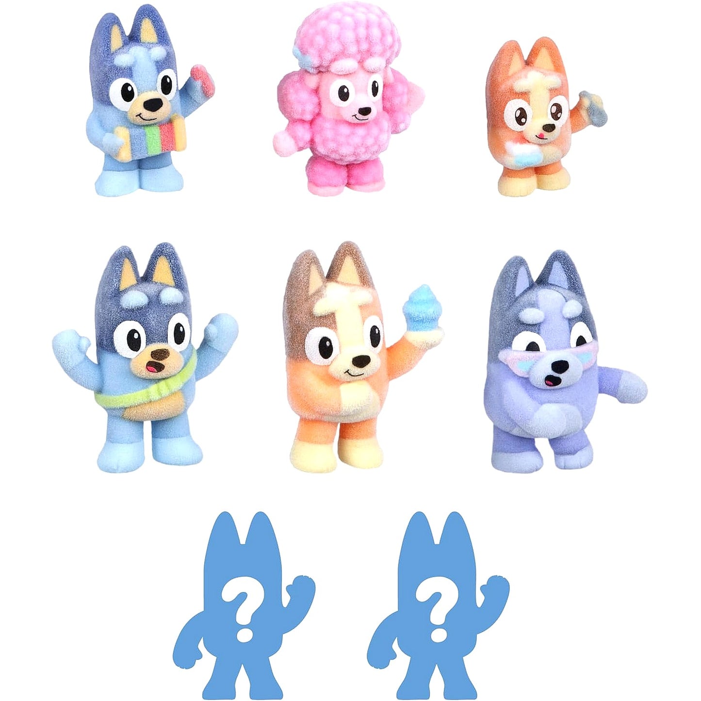 Bluey - Fuzzies Deluxe Figure 6 Pack with 2 Surprise Figures