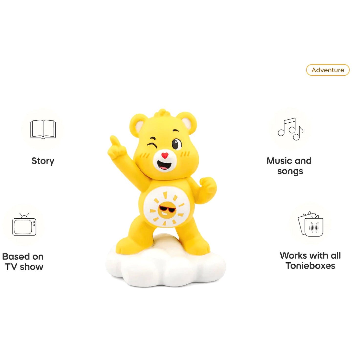 Tonies - Care Bears Funshine Bear Tonie Audio Character (Toniebox not Included)