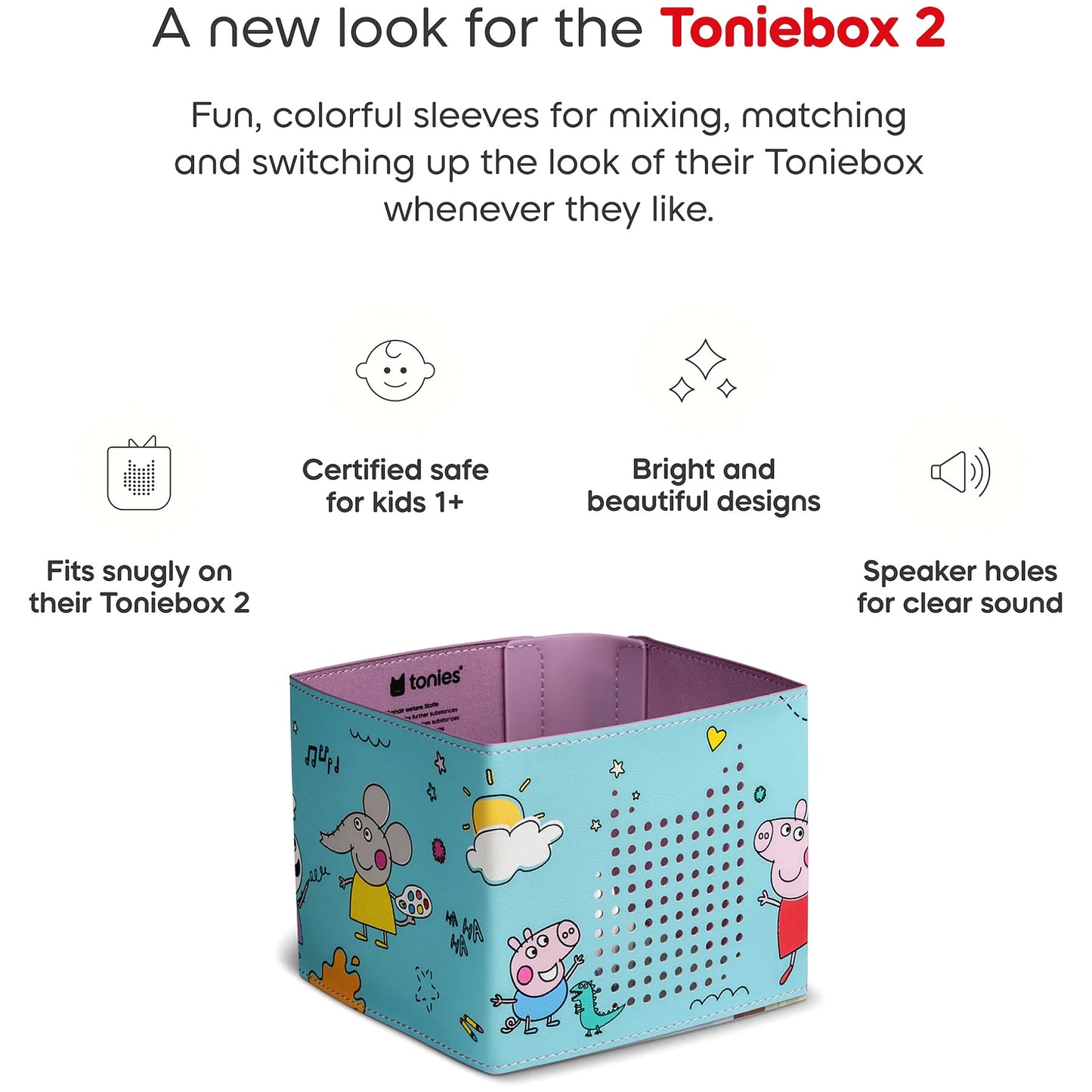 Tonies - Toniebox 2 Sleeve - Peppa Pig (Toniebox not Included)