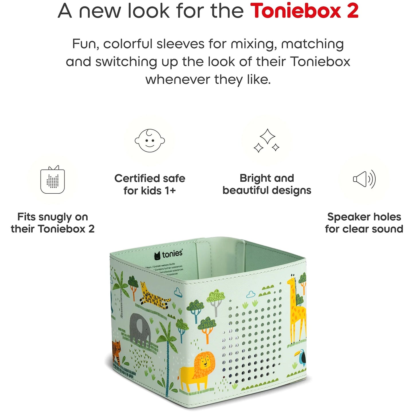 Tonies - Toniebox 2 Sleeve - Jungle (Toniebox not Included)