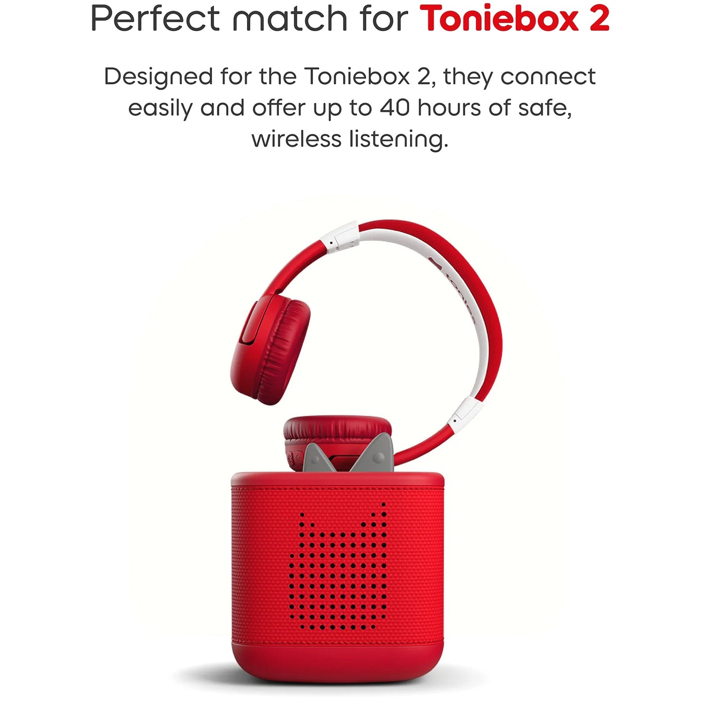 Tonies - Bluetooth Foldable Headphones - Sunset Red (Toniebox not Included)
