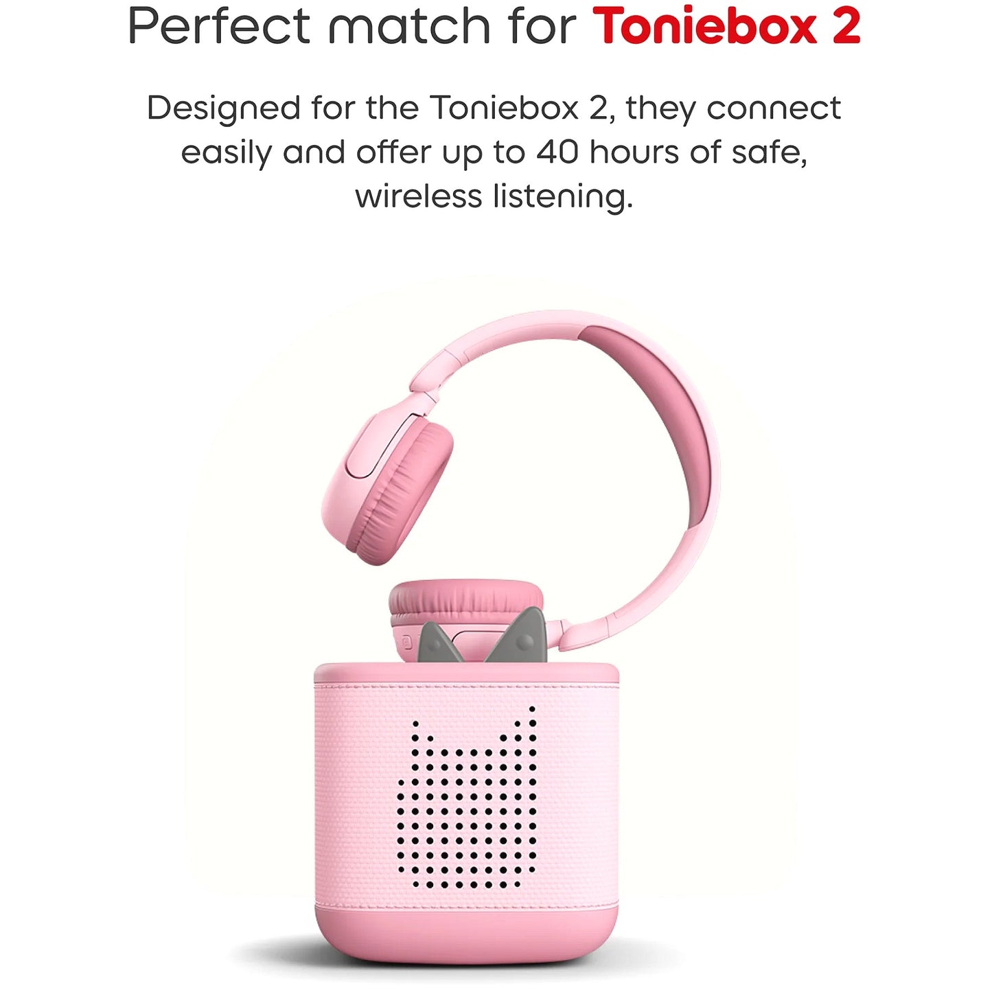 Tonies - Bluetooth Foldable Headphones - Cloud Pink (Toniebox not Included)