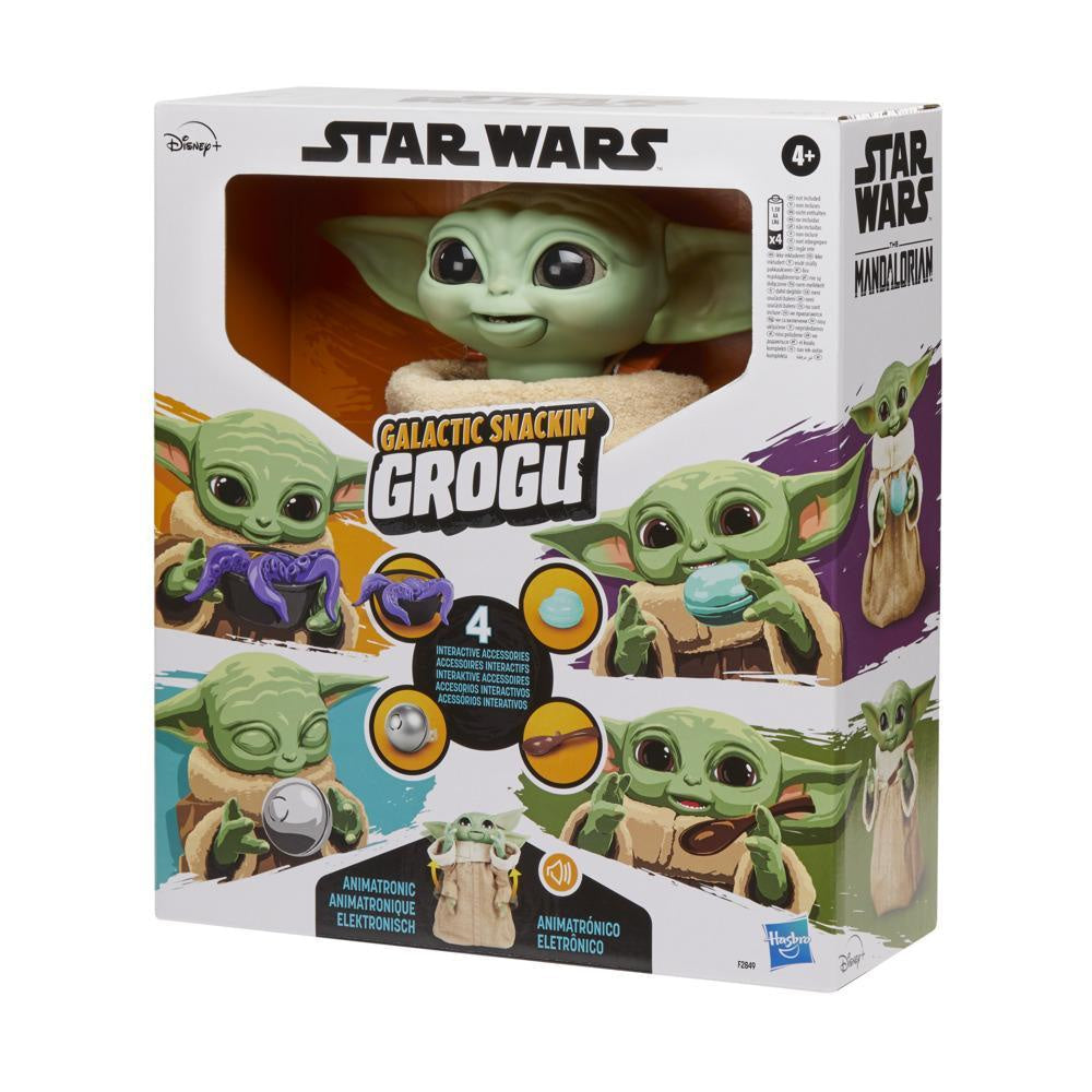 Star Wars Galactic Snackin Grogu 9.25-inch-tall Animatronic Toy Over 40 Sound And Motion Combinations Ages 4 And Up  Hasbro