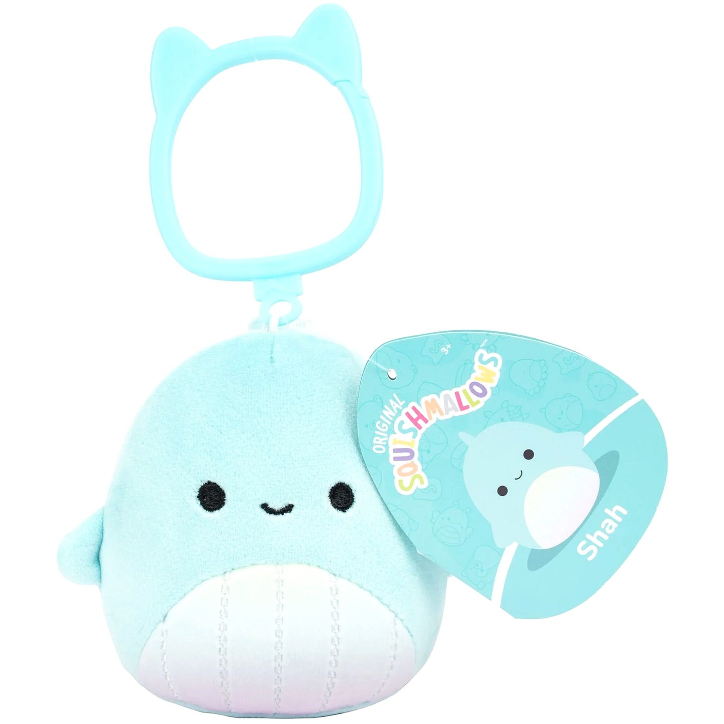 Squishmallows - Shah Teal Whale 3.5 Inch Clip On Plush