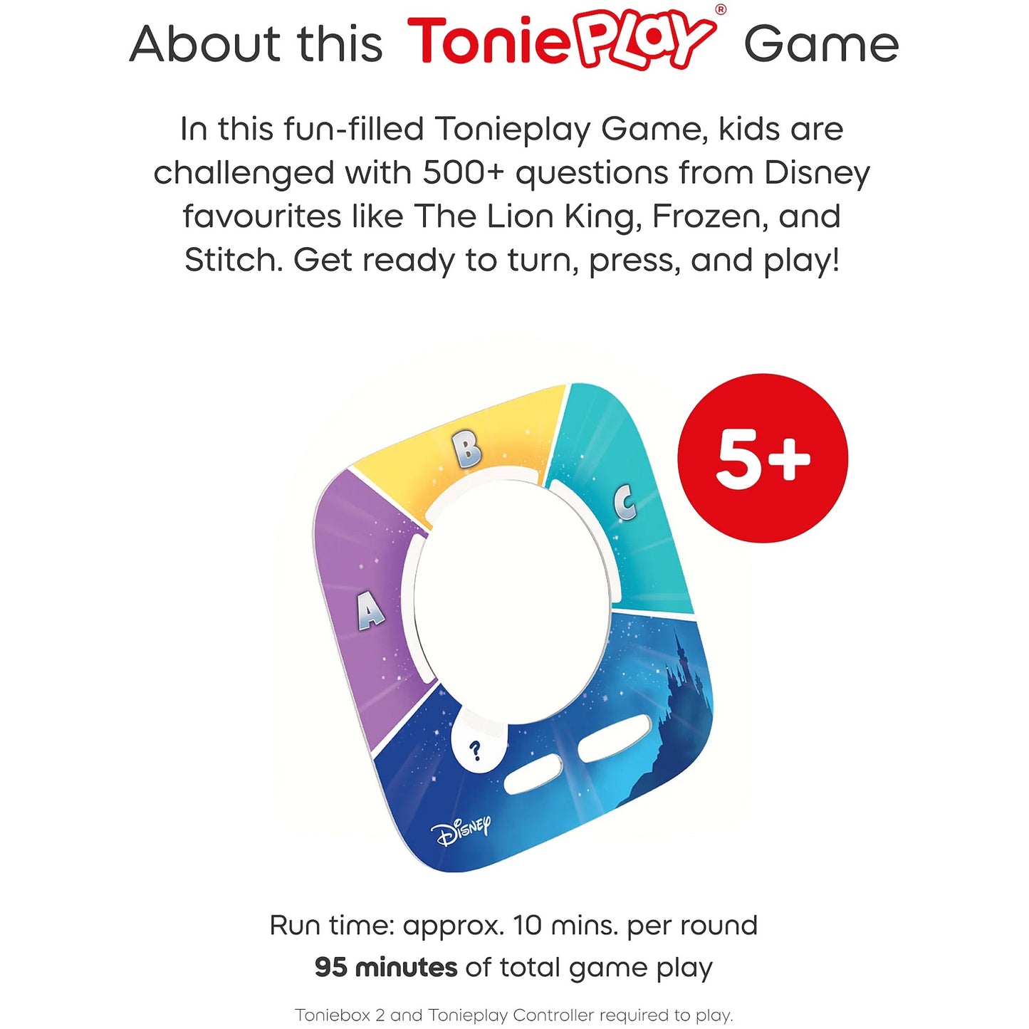 Tonies - Tonieplay Disney Quiz Kingdom Game (Toniebox not Included)