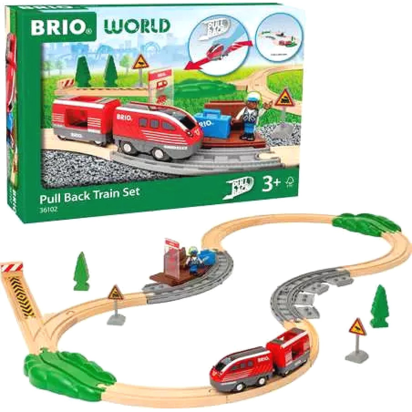 BRIO World - Pull Back Train Set 28 Pieces