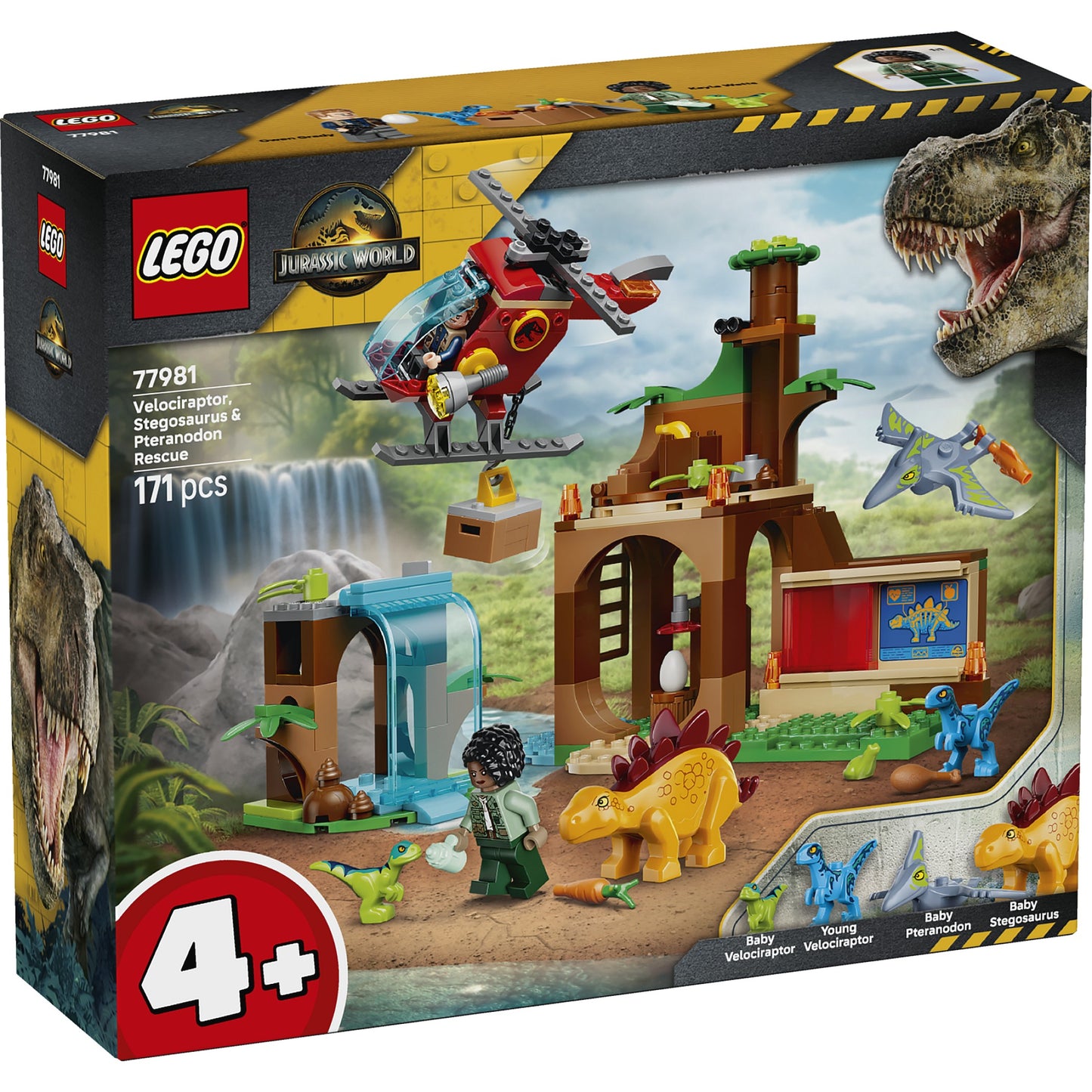 LEGO 77981 Velociraptor Stegosaurus & Pteranodon Rescue - Jurassic World 4+