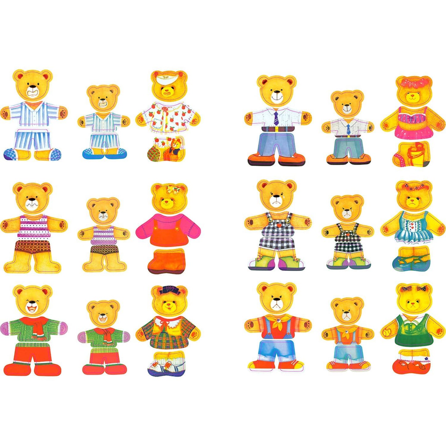 Kaper Kids - Dressing Bear Family Wooden Puzzle