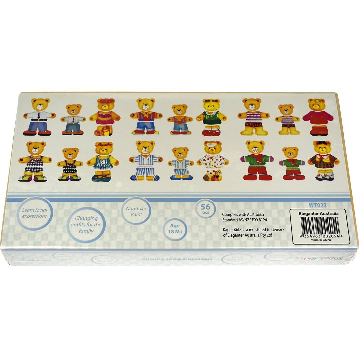 Kaper Kids - Dressing Bear Family Wooden Puzzle