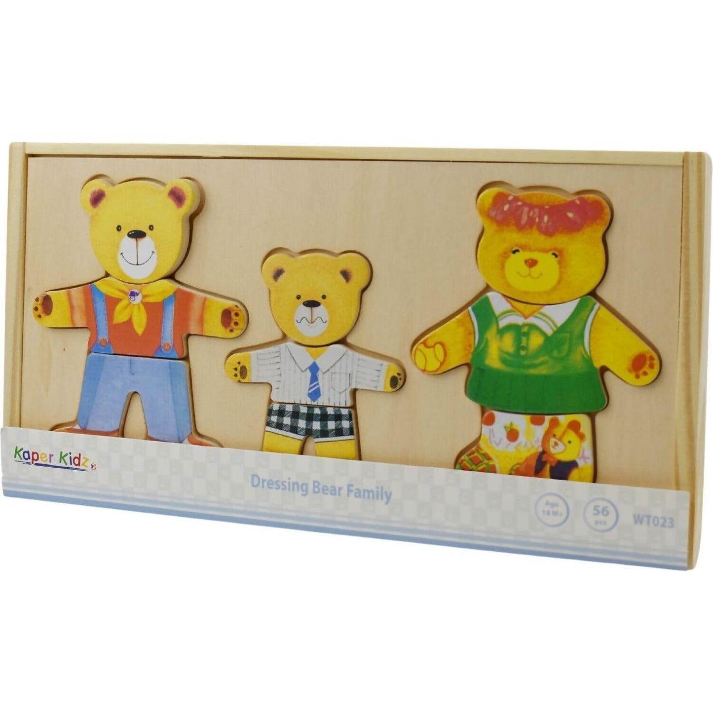 Kaper Kids - Dressing Bear Family Wooden Puzzle