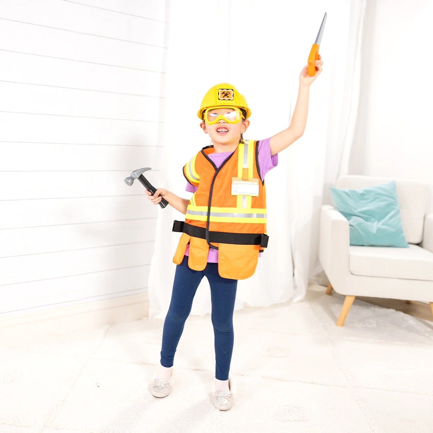 Melissa & Doug - Construction Worker Costume Role Play Set Age 3-6yrs