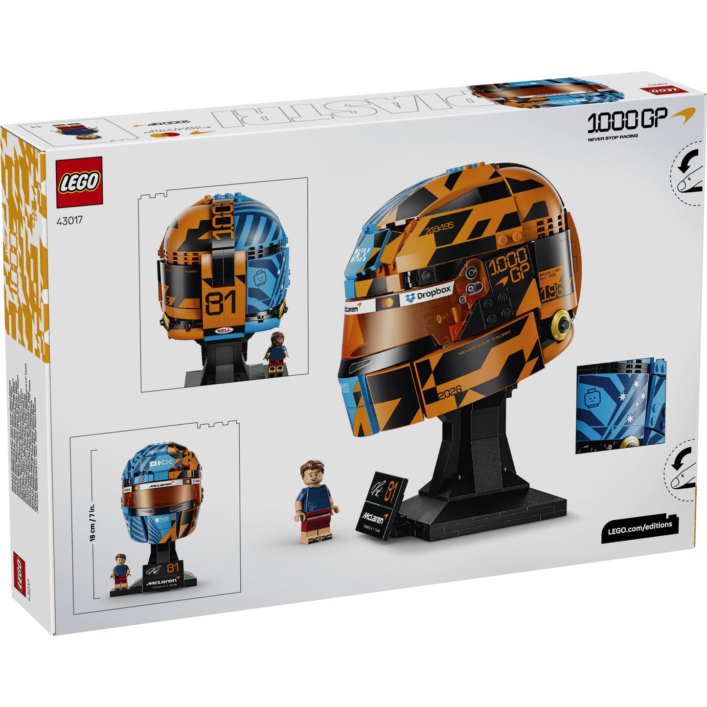LEGO - 43017 McLaren Mastercard F1 Team Oscar Piastri Helmet - Editions