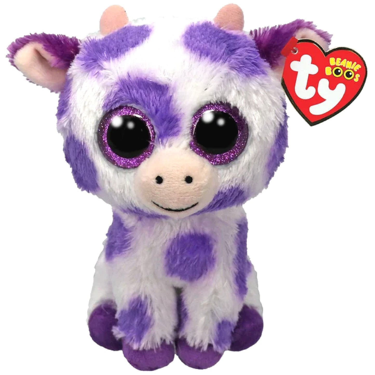 Ty - Beanie Boos Ethel Purple Spotted Cow Small 6-inch Plush