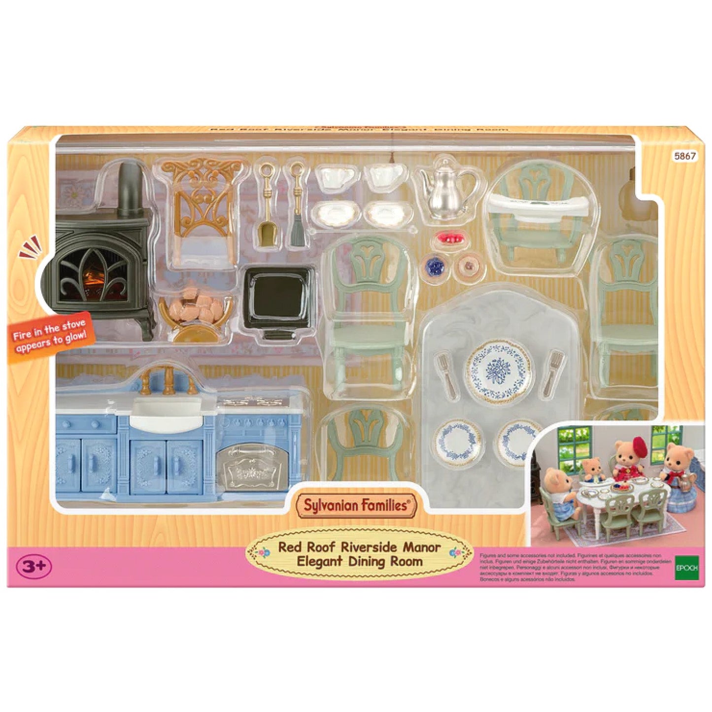 Sylvanian Families - Red Roof Riverside Manor Elegant Dining Room Playset